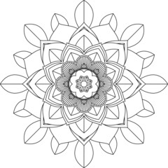Easy Mandala coloring book simple and basic for beginners, seniors and children. Set of Mehndi flower pattern for Henna drawing and tattoo. Decoration in ethnic oriental, Indian style.