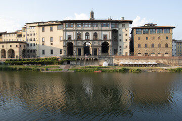 Fototapeta na wymiar Exterior of the Uffizi Museum in Florence, Tuscany, Italy.