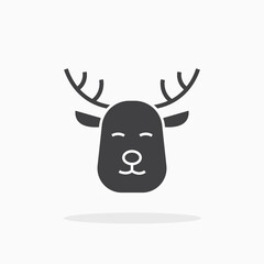Christmas deer icon.