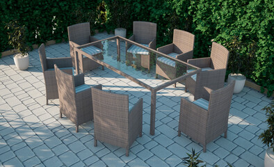 Rattan furniture exterior design