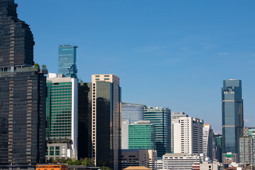Fototapeta na wymiar financial capital city building in bangkok