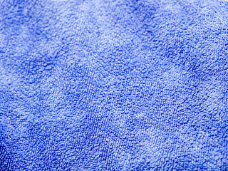 Blue bath towel texture close up