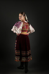 Slovakian folklore. Traditional costume. 