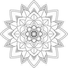 Easy Mandala coloring book simple and basic for beginners, seniors and children. Set of Mehndi flower pattern for Henna drawing and tattoo. Decoration in ethnic oriental, Indian style.