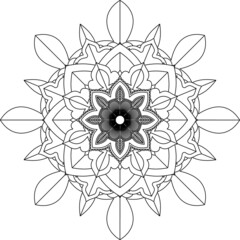 Easy Mandala coloring book simple and basic for beginners, seniors and children. Set of Mehndi flower pattern for Henna drawing and tattoo. Decoration in ethnic oriental, Indian style.