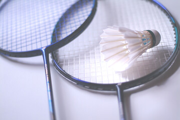 badminton racket and shuttlecock