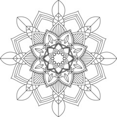 Easy Mandala coloring book simple and basic for beginners, seniors and children. Set of Mehndi flower pattern for Henna drawing and tattoo. Decoration in ethnic oriental, Indian style.