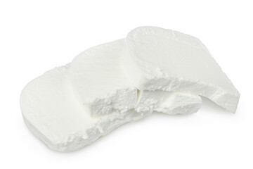 Feta cheese isolated on white background. With clipping path and full depth of field