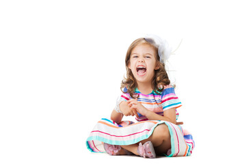 cute little girl on the floor