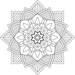 Easy Mandala coloring book simple and basic for beginners, seniors and children. Set of Mehndi flower pattern for Henna drawing and tattoo. Decoration in ethnic oriental, Indian style.