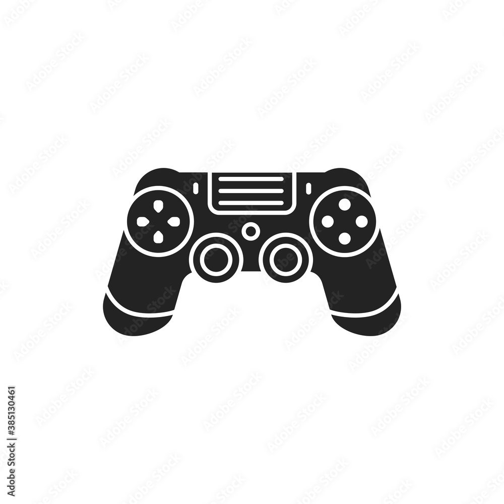 Poster joystick black glyph icon. input device. control a character or machine in a computer program, such 