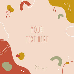 Stoffe zum Nähen Hand drawn abstract background.Various shapes and doodle objects.Simple modern trendy background template with copy space for text. Social media stories and post creative vector set.