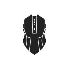 Gaming computer mouse black glyph icon. Input device. Effective in computer games. Pictogram for web page, mobile app, promo.