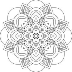 Easy Mandala coloring book simple and basic for beginners, seniors and children. Set of Mehndi flower pattern for Henna drawing and tattoo. Decoration in ethnic oriental, Indian style.