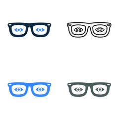 Glasses, view report icon. Vector graphics