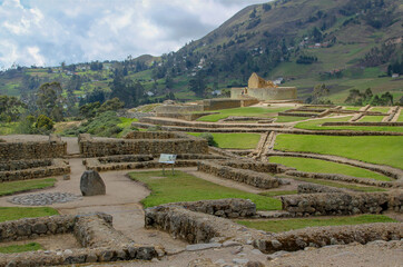 Ingapirca Ruins, an archaeological complex with ancient Incan masonry. The ruins include the Temple of the Sun, a large oval construction once used for ritual and astronomical purposes, Ecuador