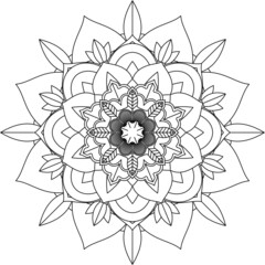 Easy Mandala coloring book simple and basic for beginners, seniors and children. Set of Mehndi flower pattern for Henna drawing and tattoo. Decoration in ethnic oriental, Indian style.