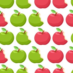 vector apple fruit seamless background