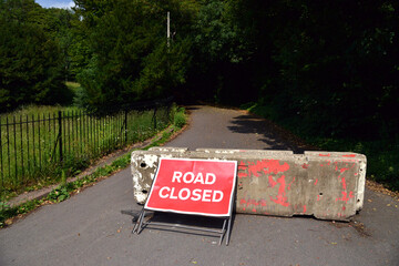 Concrete Block closing off road access