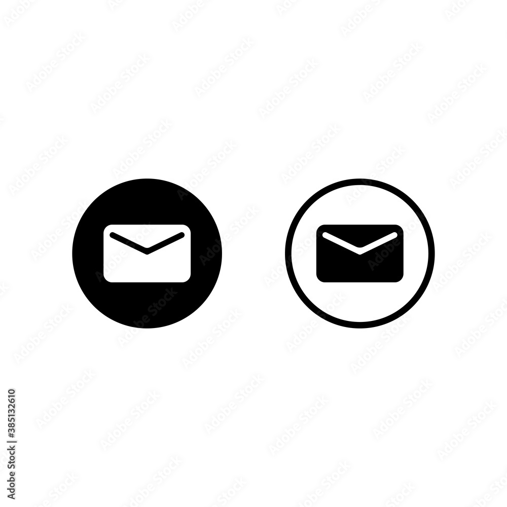 Poster message icon in black. email button. vector eps 10. isolated on white background