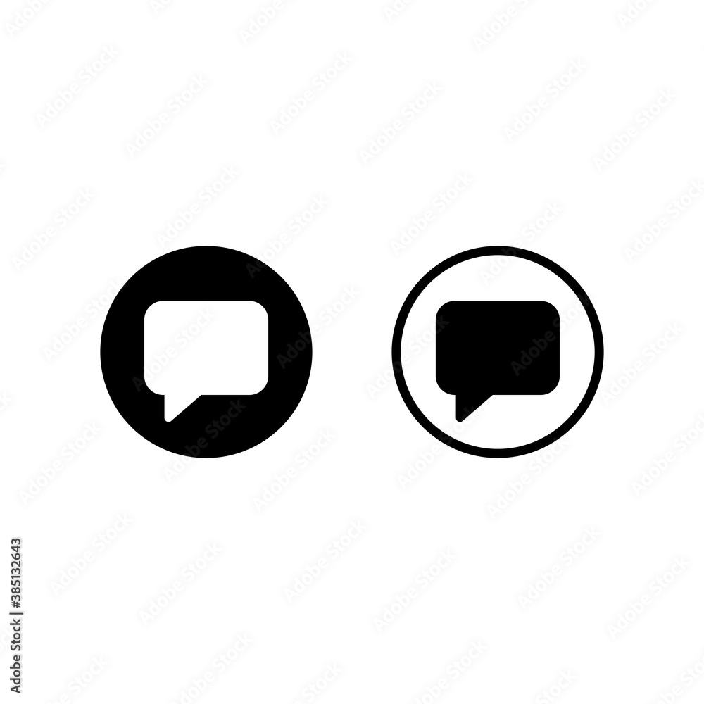 Aufkleber chat icon in black. message button. email sign. vector eps 10. isolated on white background
