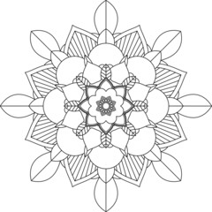 Easy Mandala coloring book simple and basic for beginners, seniors and children. Set of Mehndi flower pattern for Henna drawing and tattoo. Decoration in ethnic oriental, Indian style.