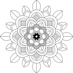 Easy Mandala coloring book simple and basic for beginners, seniors and children. Set of Mehndi flower pattern for Henna drawing and tattoo. Decoration in ethnic oriental, Indian style.