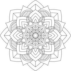 Easy Mandala coloring book simple and basic for beginners, seniors and children. Set of Mehndi flower pattern for Henna drawing and tattoo. Decoration in ethnic oriental, Indian style.