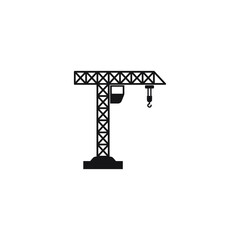 Construction crane icon, monochrome icon.