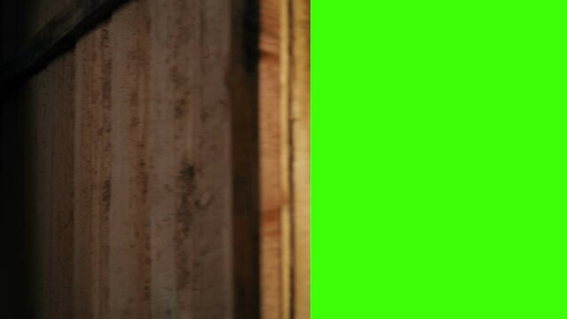 Old Door Opens Greenscreen Keyed