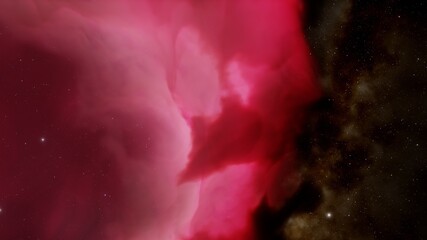 Beautiful nebula in cosmos far away. Space background with realistic nebula and shining stars. Colorful cosmos with stardust and milky way. Infinite universe and starry night. 3d Render