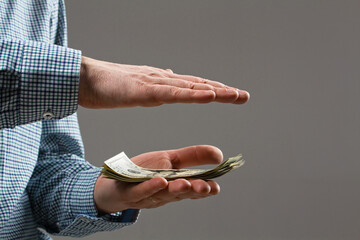 Obraz premium Money in your pocket. money in hands