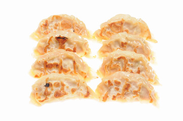 白バックに複数の餃子