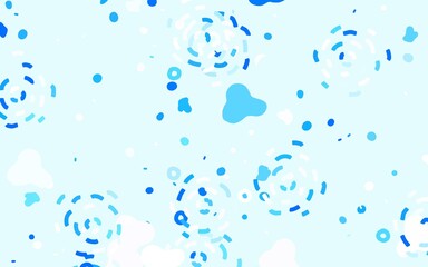 Light BLUE vector backdrop with memphis shapes.