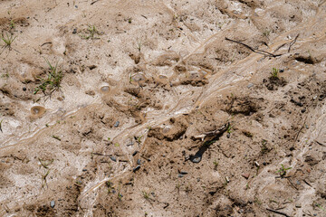 muddy eroded degraded soil after rainfall