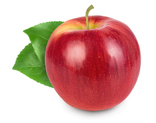 Red apple isolated on white background with clipping path and full depth of field