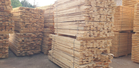 Stacks of timber - wooden planks