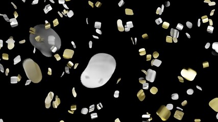confetti in gold-silver color, used as an overlay