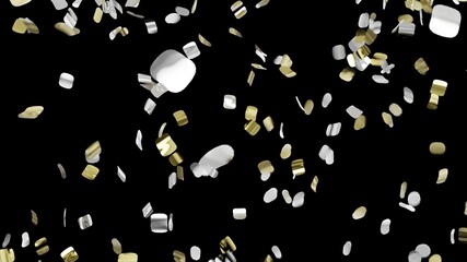 confetti in gold-silver color, used as an overlay