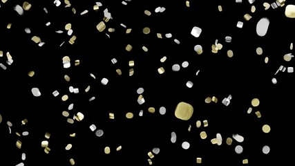confetti in gold-silver color, used as an overlay