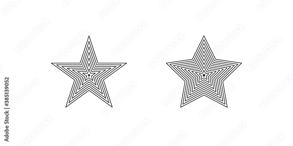 Wall mural star, line icon set. web button design symbol. shape star in vector flat