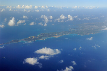 Naklejka na ściany i meble Aerial view of Caribbean island of Anguilla