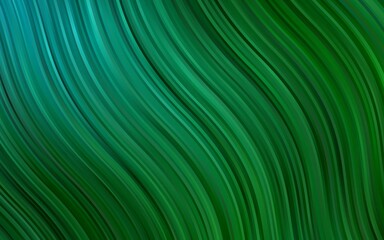 Dark Blue, Green vector pattern with lines, ovals.