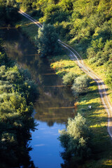 River and village road in Moldova