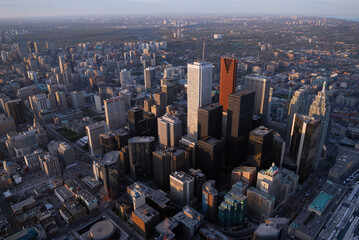 Arial view of Toronto financial district from the CN tower