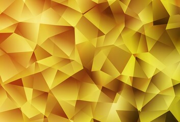 Dark Yellow vector triangle mosaic template.