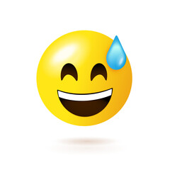 Sweat smile emoji character