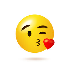 Kissing heart emoji character