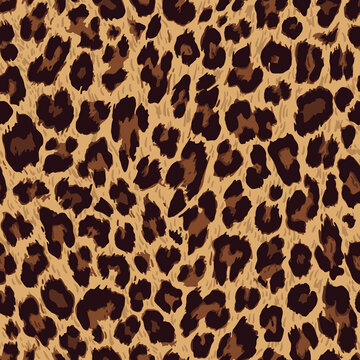 Vector seamless pattern. Leopard skin texture