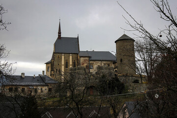Fototapeta na wymiar Sternberk castle view by winter, Czech Republic